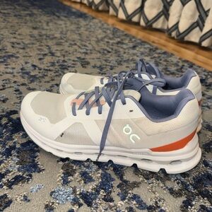 Women’s White and Orange Athletic Shoes